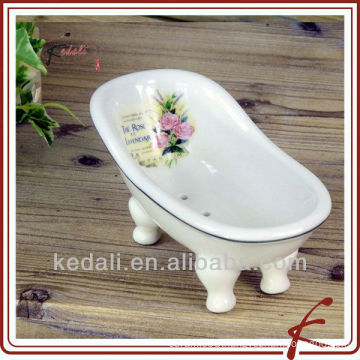 White Glaze Ceramic shower soap dish